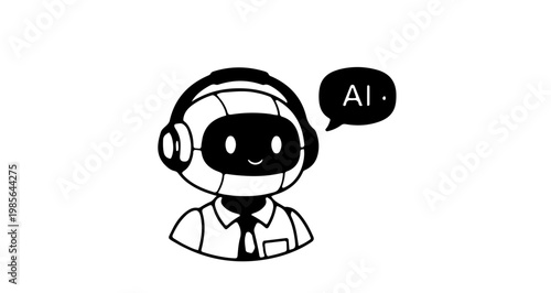 Chatbot character vector friendly robot speech bubble customer service