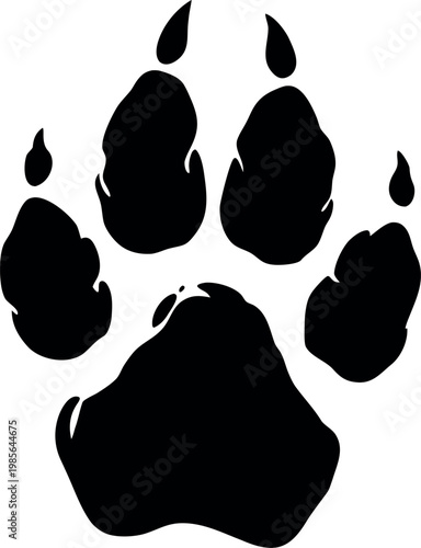 Wild Angry Animal Paw Print Vector Clipart Care Logo Design Element