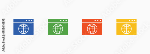 Web Icon Set Color Multiple Style Collection Element For Design