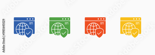 Security Icon Set Color Multiple Style Collection Element For Design