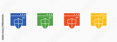 Protection Icon Set Color Multiple Style Collection Element For Design