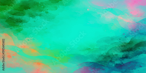 An abstract watercolor background with blends of vibrant colors creates a captivating visual experience, evoking a sense of tranquility and creativity.