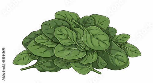 A pile of fresh, green spinach leaves in a heap