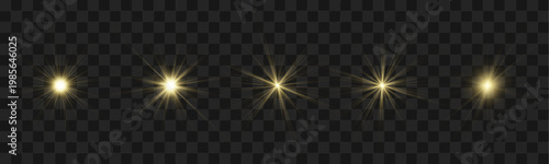 Set of sun icons with flat minimal style and radial symmetry vector