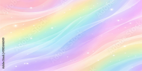 A mesmerizing rainbow-colored abstract art piece. It's an artwork features a swirling pattern of pastel hues.