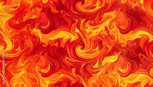 Vibrant flames swirl and dance in a fierce, abstract pattern of orange, yellow, and red hues.