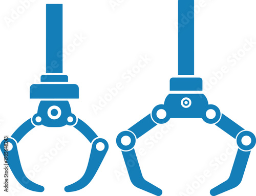 Robotic claw icon vector set for industry