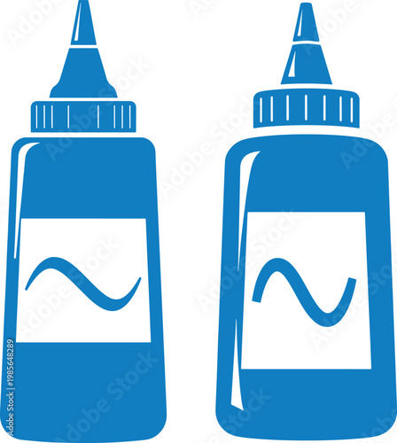 Condiment bottles vector icons set sauce ketchup