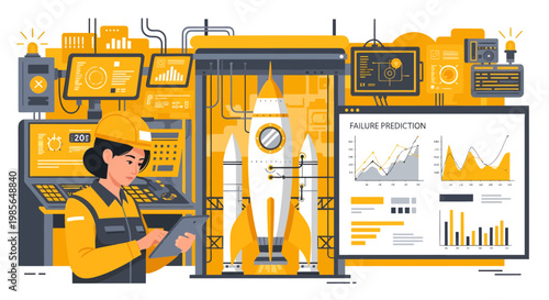 Industrial Worker in Control Room.