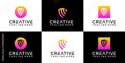 Collection of creative trading logo designs.