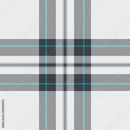 Abstract plaid background tartan, national textile seamless fabric. Vivid vector check pattern texture in white and dark colors.