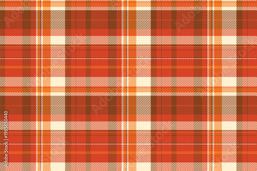 Down background texture check, collection textile plaid seamless. Girly tartan vector pattern fabric in orange and blanched almond colors.