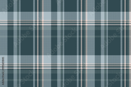 Japanese plaid texture background, curved textile check seamless. Faded pattern vector fabric tartan in pastel and dark slate gray colors.