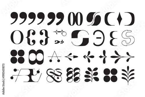 Vintage typographic ornaments and decorative divider elements for traditional book design layout