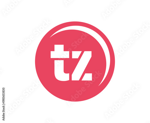 TZ sport emblem or team logotype. Ball logo with a combination of Initial letter T and Z for balls shop, sports company, training, club badge.