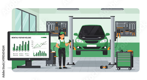 Mechanic Working on a Car 6.