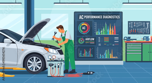 Mechanic working on a car 4.