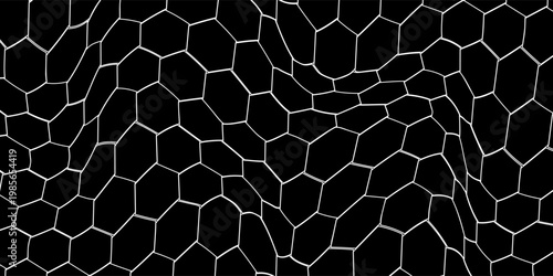 Black background. Dark hexagon carbon fiber texture. Navy blue honeycomb metal texture steel background. Web design template vector illustration EPS 10.