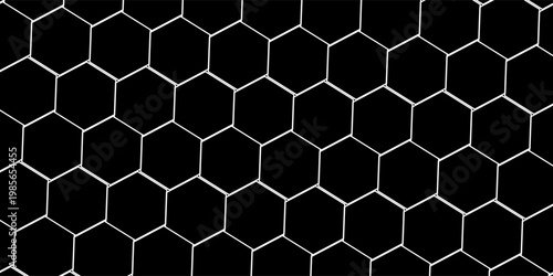 Black background. Dark hexagon carbon fiber texture. Navy blue honeycomb metal texture steel background. Web design template vector illustration EPS 10.