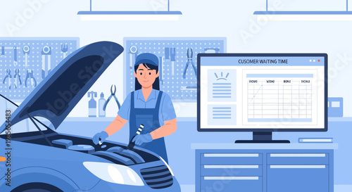 Mechanic Working on Car Engine 2.