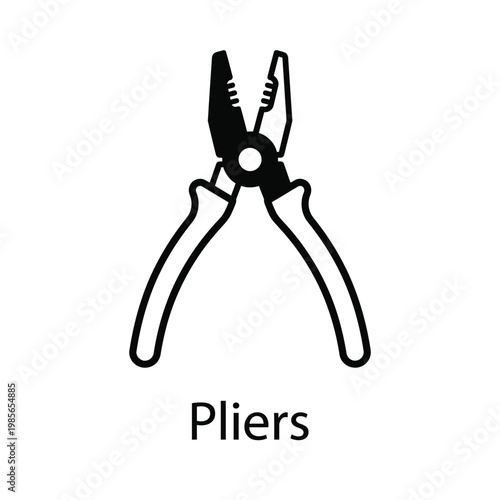 A pair of pliers with a serrated jaw Vector