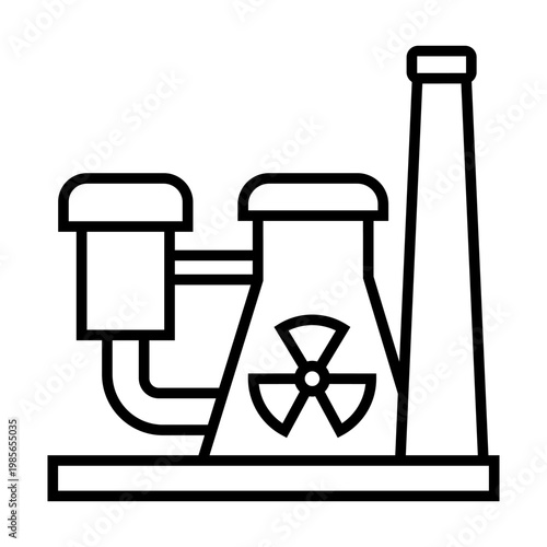 Radiation icon vector. Nuclear energy Illustration sign. Emitting symbol. Nuclear waste logo.