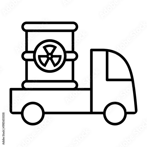 Radiation icon vector. Nuclear energy Illustration sign. Emitting symbol. Nuclear waste logo.