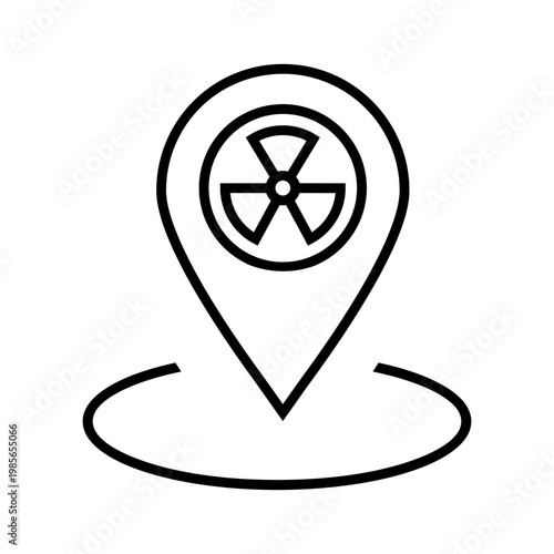 Radiation icon vector. Nuclear energy Illustration sign. Emitting symbol. Nuclear waste logo.