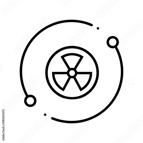 Radiation icon vector. Nuclear energy Illustration sign. Emitting symbol. Nuclear waste logo.