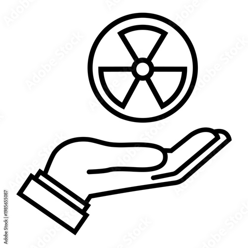 Radiation icon vector. Nuclear energy Illustration sign. Emitting symbol. Nuclear waste logo.