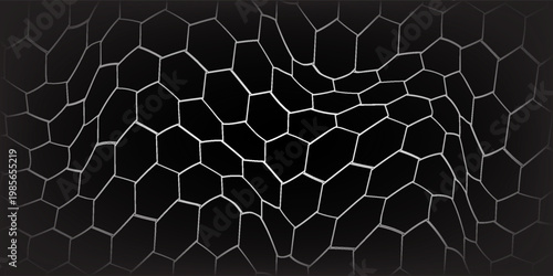 Black background. Dark hexagon carbon fiber texture. Navy blue honeycomb metal texture steel background. Web design template vector illustration EPS 10.