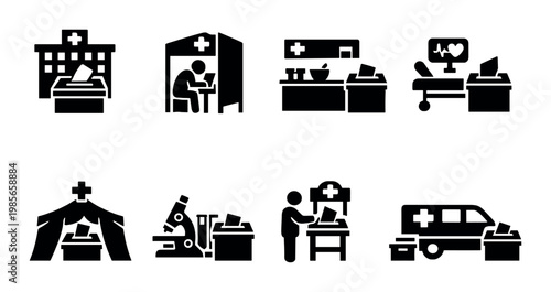 Medical and emergency voting stations at healthcare locations