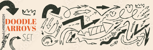 Sketch line arrow element, heart crown. Hand drawn doodle sketch style circle arrow, spiral, swirl, wavy, grunge element set.