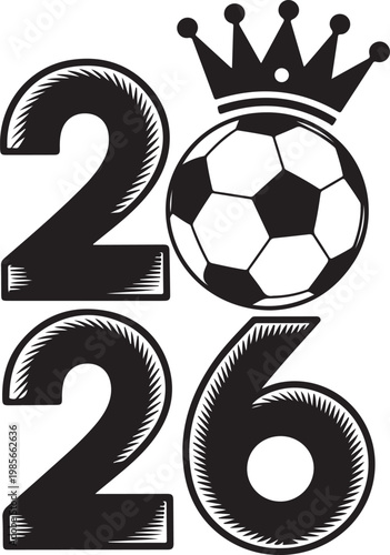 Dynamic Neon Lit Football World Cup Trophy Silhouette Against Deep Navy Backdrop Ideal for Sports Themed Digital Campaigns and Social Media Graphics