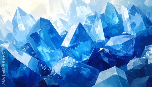 STUNNING BLUE CRYSTAL CLUSTER WITH GEOMETRIC SHARDS