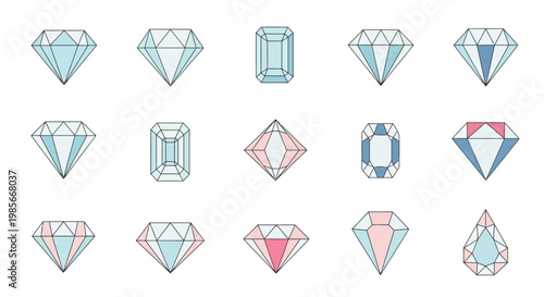 Collection of various diamond shapes 1.
