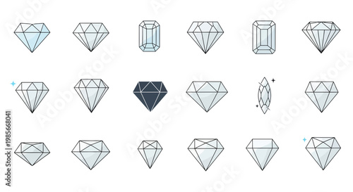 Collection of various diamond shapes 2.