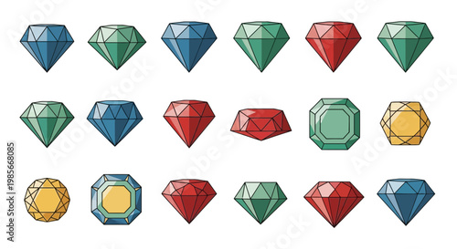 Collection of Various Gemstones and Jewels.