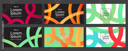 Abstract Color Lines background. with Wave Color Shapes Pattern. Rainbow Colored Fluid Graphic Elements. Posters with 3D Wavy and Spiral Ribbons, colorful waves cards, cover, flayer, cover banner.