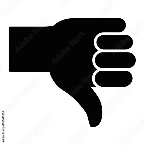Vector graphic of a black hand giving a thumbs down sign
