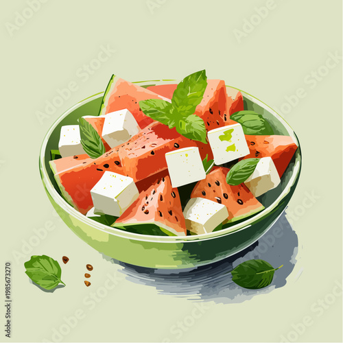Wassermelonen-Feta-Salat