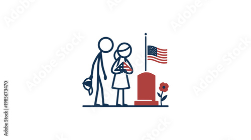 Memorial Day Remembrance With Stick Figure Family