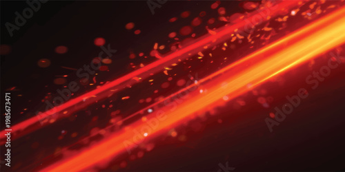 A bright red abstract background features a glowing wave pattern with dark motion lines and fiery orange energy textures for a modern technology web backdrop