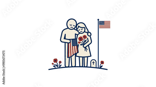 Grieving Family at Memorial Supporting Each Other