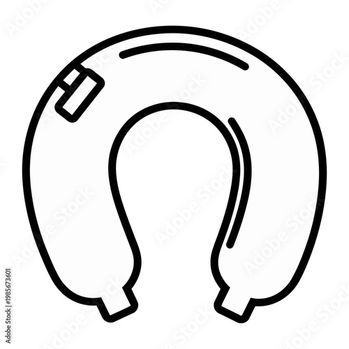 Vector of a hearing aid in a simple black line style