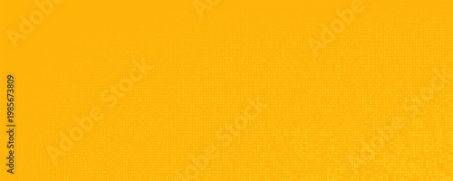 Yellow halftone pattern. Retro comic gradient background. Bright orange pixelated dotted texture overlay. Cartoon pop art faded gradient pattern. Vector backdrop for poster, banner, advertisement