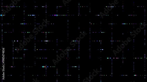 The grid of digital infrastructure. Multicolored dotted background. Modern user interface design. An abstract technological seamless cycle.