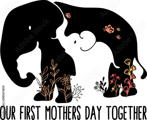 Our first Mother's Day SVG, Mother's Day elephant mommy and baby elephant sv