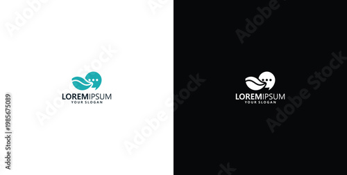 vector design logo wave and chat bubble