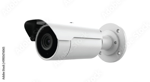 Modern surveillance security camera white bullet-style mounted for monitoring with surveillance equipment security technology camera system wireless